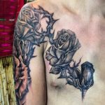 modern tattoo - black and grey - rose - suku suku tatau