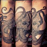 modern tattoo - black and grey - squid tattoo - suku suku tatau