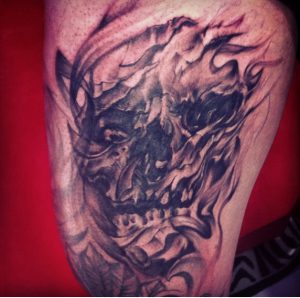 modern tattoo - black and grey - devil tattoo - suku suku tatau