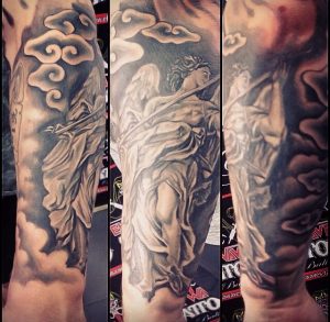 modern tattoo - black and grey - angel tattoo - suku suku tatau