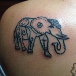 elephant tattoo, hand poking