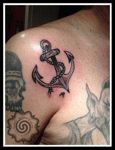 anchor tattoo, hand poking