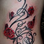 roses tattoo, modern color tattoo, suku suku tatau