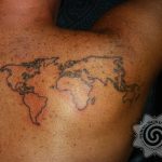 maps tattoo, hand poking